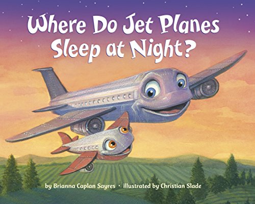 Children’s book cover featuring cartoon jet planes over a landscape.