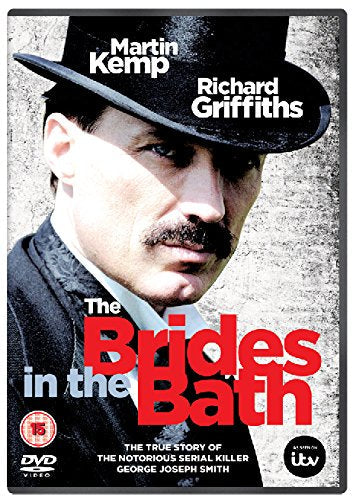 DVD cover for "Brides in the Bath" featuring a man in a top hat.