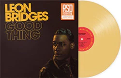 Leon Bridges’ “Good Thing” 5th Anniversary Edition vinyl record, gold color.