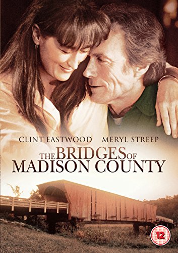 DVD cover for "The Bridges of Madison County" featuring Clint Eastwood and Meryl Streep.