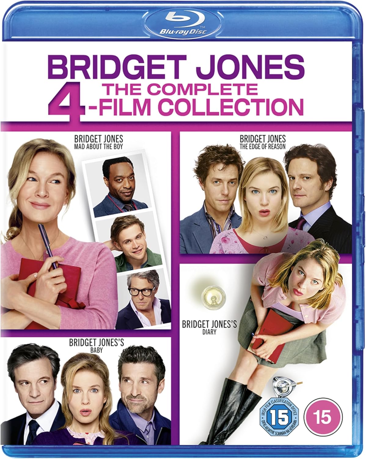Blu-ray cover for "Bridget Jones" film collection featuring cast portraits.