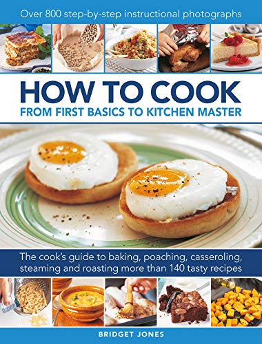 Book cover for How to Cook featuring various food photos and fried eggs.