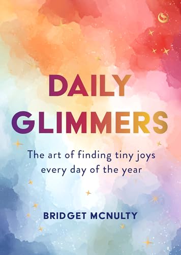 Book cover with watercolor effect, title “Daily Glimmers” and author Bridget McNulty.