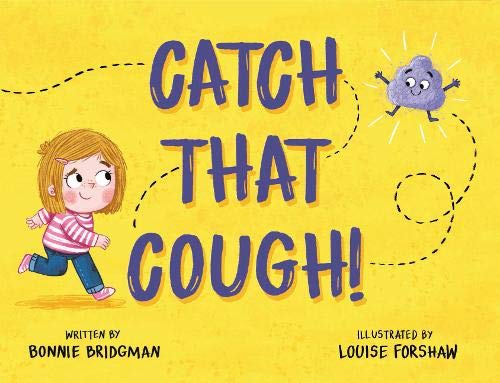 Book cover with illustrated girl, cartoon cough cloud, and bold title text.