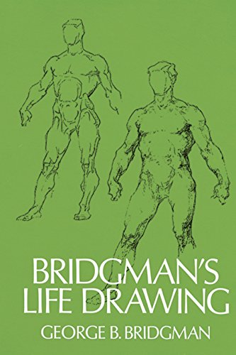 Book cover with green background featuring two ink sketches of human figures by Bridgman.