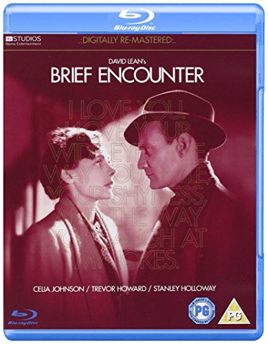 Blu-ray cover for Brief Encounter featuring a red-tinted image of the two main characters.