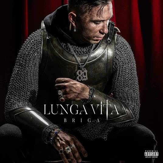 Man in medieval armor, album cover for Briga’s “Lunga Vita.”