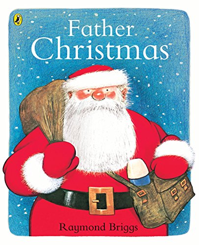 Father Christmas book cover featuring Santa Claus carrying a sack against a snowy background.