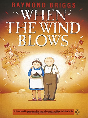 "Book cover of 'When the Wind Blows' by Raymond Briggs, featuring an elderly couple."