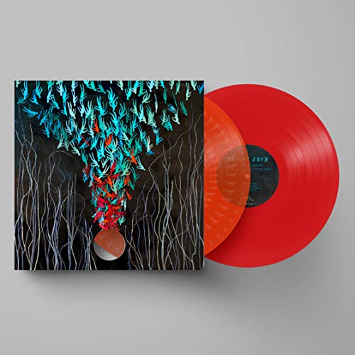 Bright Eyes vinyl record with illustrated cover and red/orange discs.