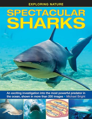 Book cover: "Spectacular Sharks" with a large shark image and smaller photos.