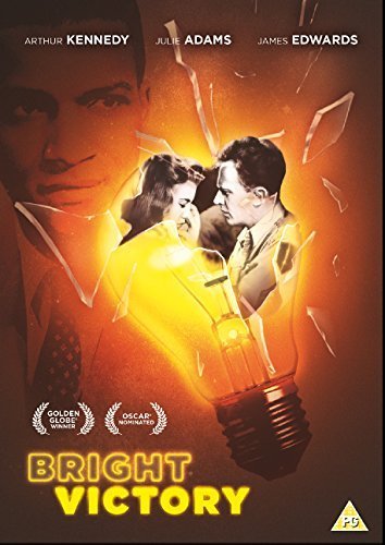 DVD cover for Bright Victory featuring actors in a glowing lightbulb with shattered glass.