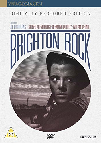 DVD cover for Brighton Rock featuring a black and white portrait of a man.