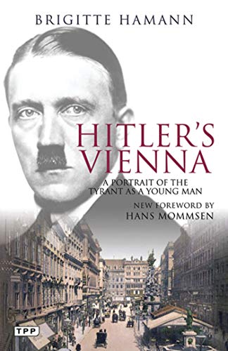 Book cover featuring a portrait of Adolf Hitler and a Vienna street scene.