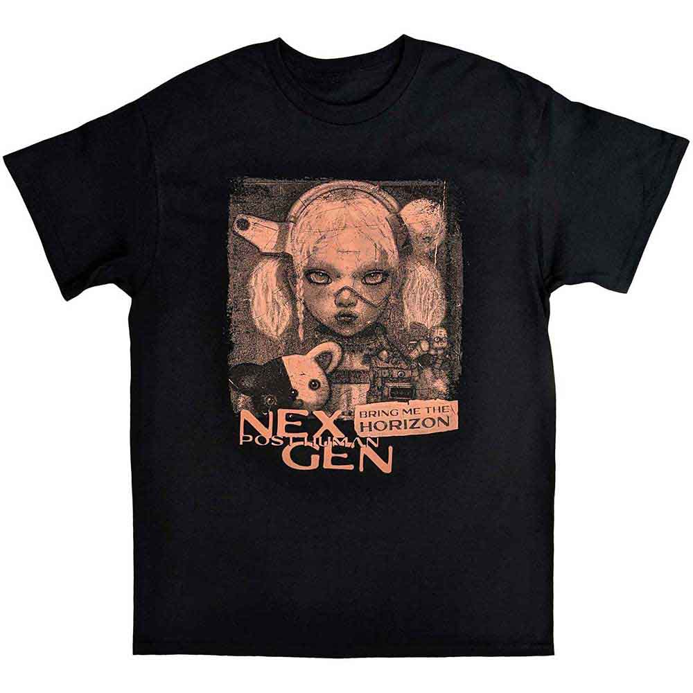 Black distressed Bring Me The Horizon band t-shirt, size XX-Large.