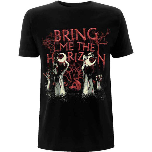 Black t-shirt with Bring Me The Horizon's "Graveyard Eyes" graphic, size XX-Large.