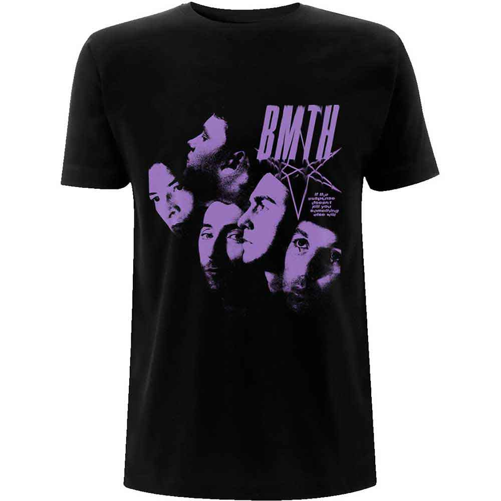 Medium unisex t-shirt featuring a photo montage design of Bring Me The Horizon.