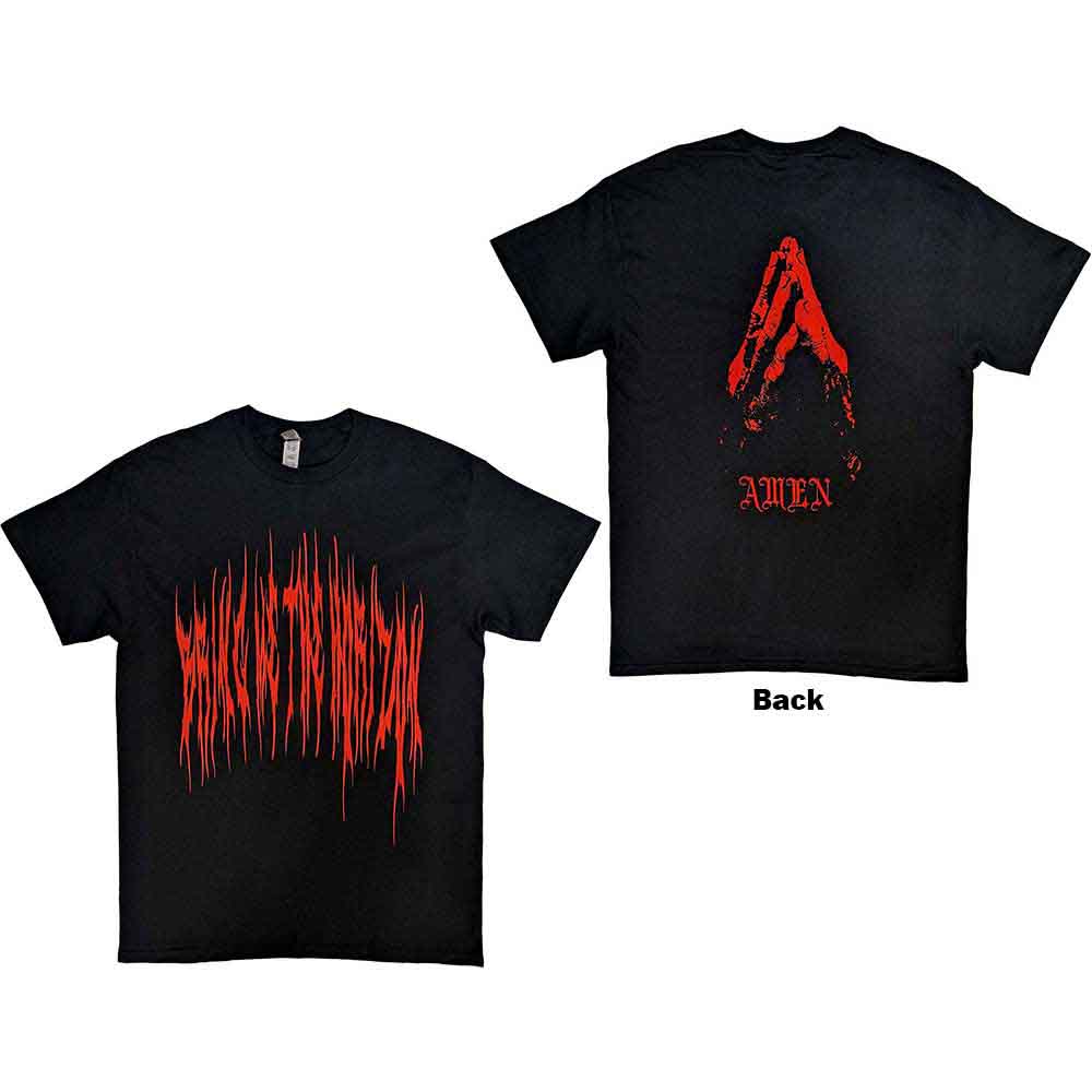 Black t-shirt with large back print of the Bring Me The Horizon "Praying" design.