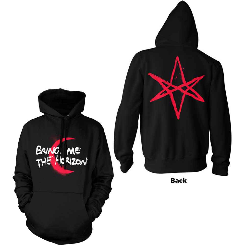 Black pullover hoodie with large “Lost” design printed on the back.