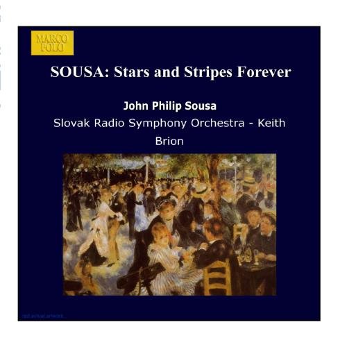 CD cover for “Stars and Stripes Forever” featuring a painting of people socializing.