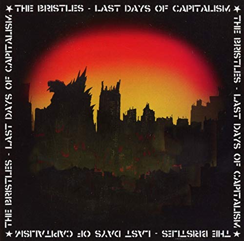 CD cover: Silhouetted cityscape against a fiery orange and red sun.