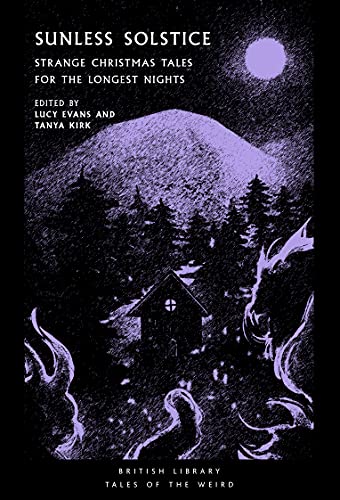 Book cover showing a cabin in a snowy forest beneath a full moon.