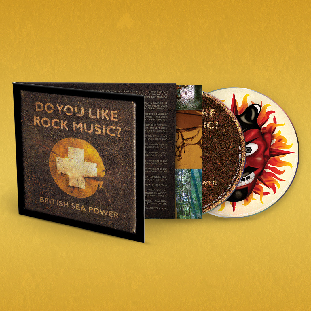 Open CD case for British Sea Power showing cover art and a disc inside.