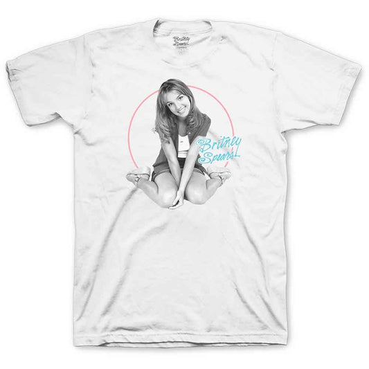 White XXL t-shirt with a graphic of Britney Spears in a pink circle.