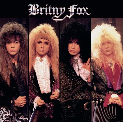 Album cover of Britny Fox featuring four band members with voluminous 80s hair.