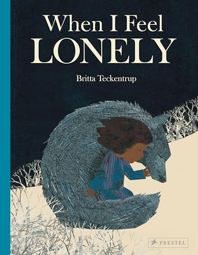 Book cover: child embraced by a large, textured, blue-grey animal.