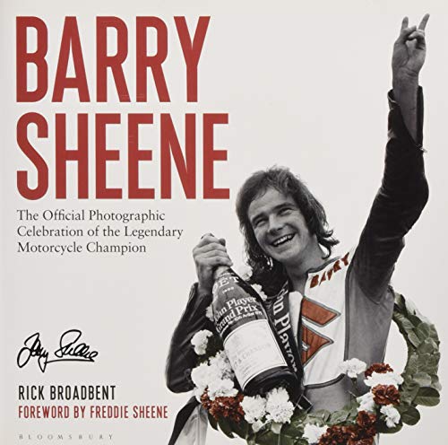 Book cover featuring motorcycle champion Barry Sheene holding a champagne bottle.