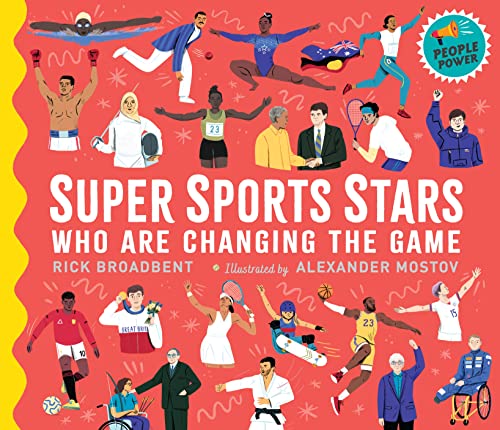 Book cover featuring diverse illustrated athletes and the title "Super Sports Stars.