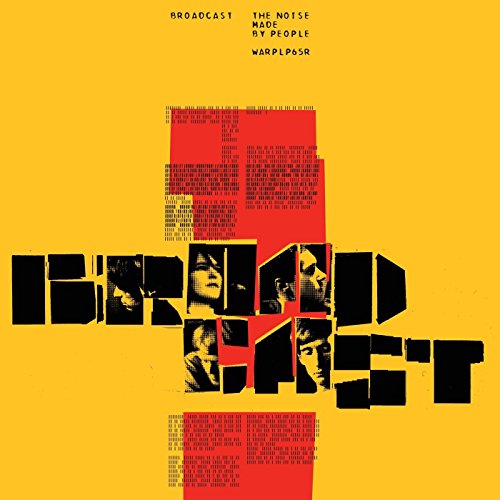 Album cover with yellow background, red cross shape, and black text reading Broadcast.