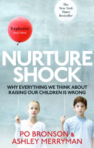 Book cover: "Nurtureshock" with children holding balloon strings.