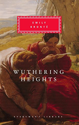 Book cover of Wuthering Heights featuring a painting of a couple in a landscape.