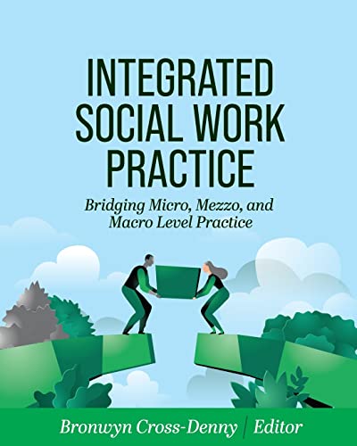 Book cover: "Integrated Social Work Practice" with illustration of people building a bridge.