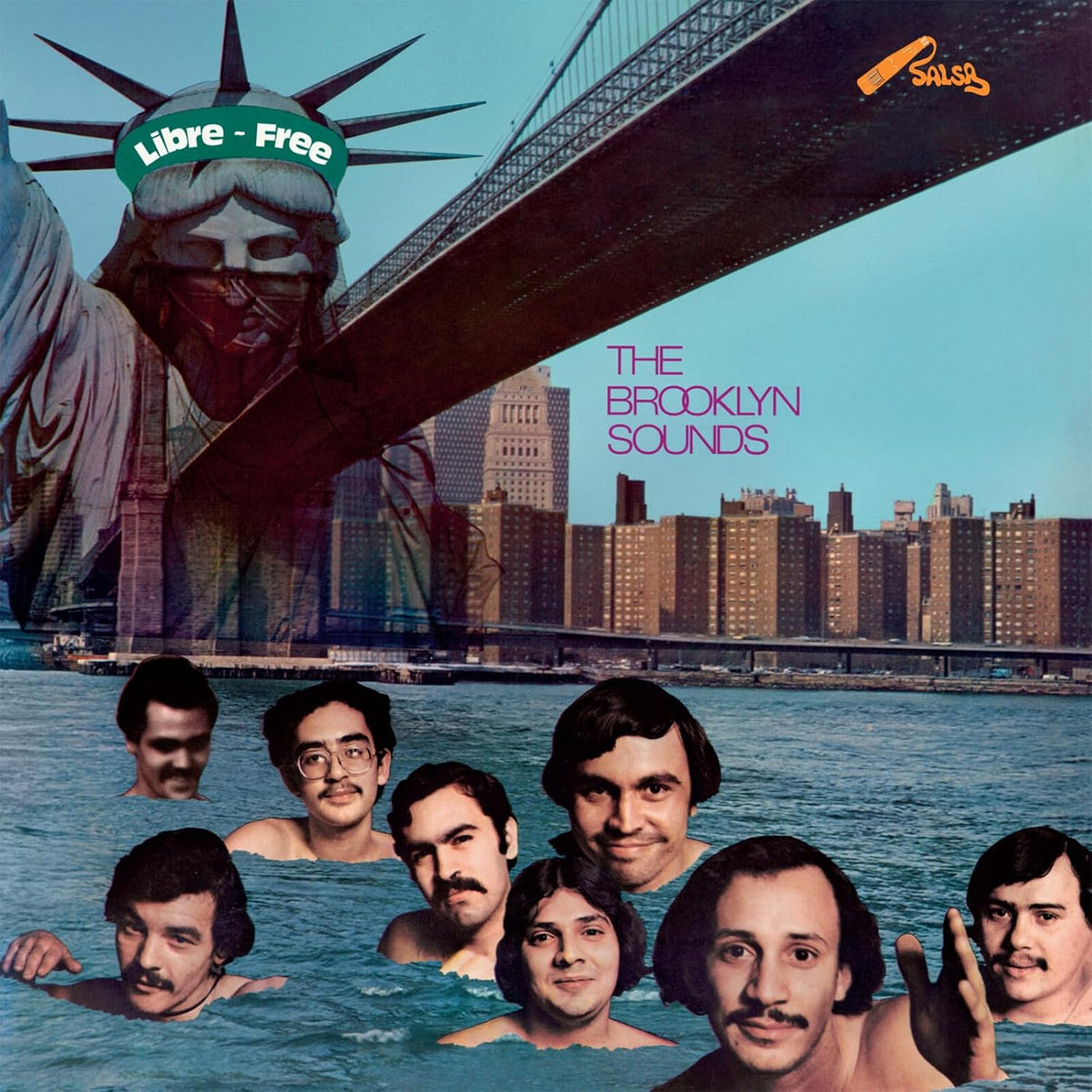 Album cover: Statue of Liberty, New York skyline, and group of men’s faces.