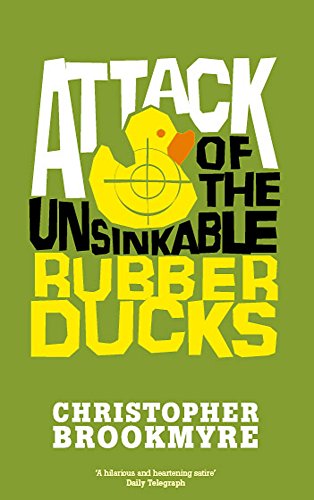 Book cover: green background, yellow rubber duck with target, bold text.