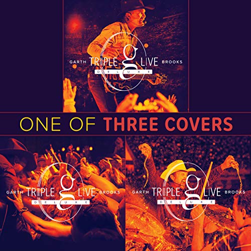 Garth Brooks "Triple Live" deluxe CD cover with concert imagery.