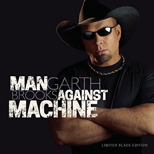 Garth Brooks in a cowboy hat, arms crossed, album cover art.