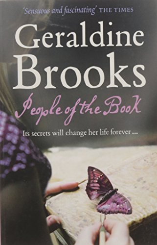 Book cover for People of the Book by Geraldine Brooks showing hands with a butterfly.