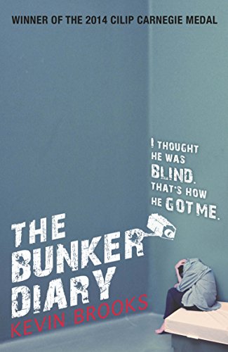 Book cover: "The Bunker Diary" by Kevin Brooks, showing a person huddled in shadow.