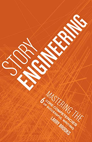 Orange book cover with white “STORY ENGINEERING” text and author name.