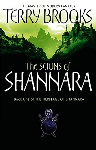 Book cover: "The Scions of Shannara" with a fantasy landscape and castle.