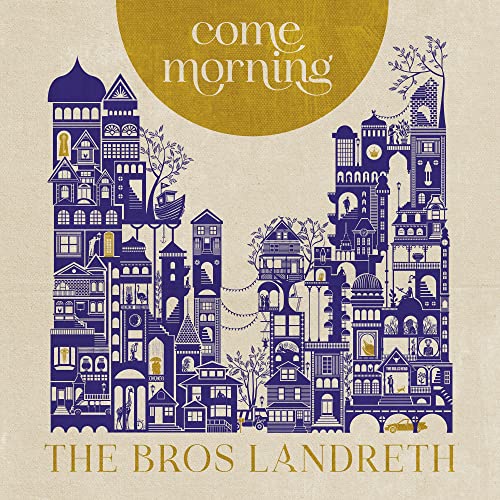 CD cover: illustrated blue cityscape with golden sun and text.