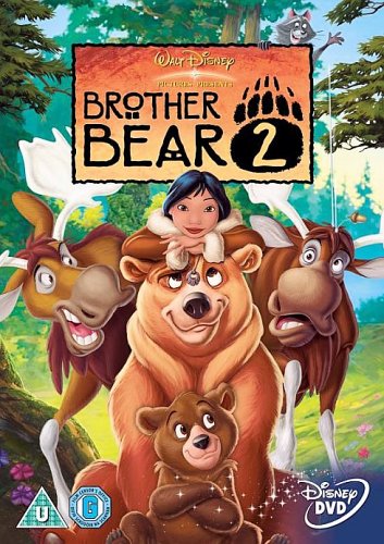 “Brother Bear 2” DVD cover featuring Kenai, Koda, and other animal characters.