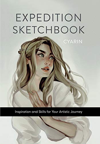 Book cover with illustrated woman and title “Expedition Sketchbook.”
