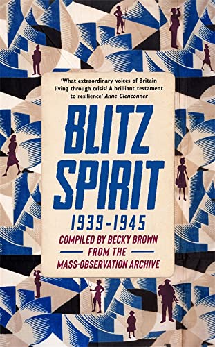 Book cover: “Blitz Spirit” with abstract shapes and silhouetted figures.