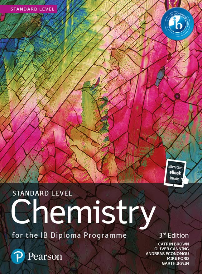 Chemistry textbook cover, colorful abstract design, Pearson logo, IB Diploma programme.