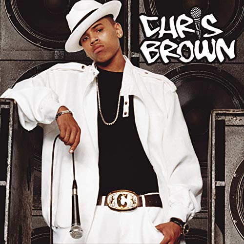 Chris Brown album cover featuring a man in a white hat and jacket.